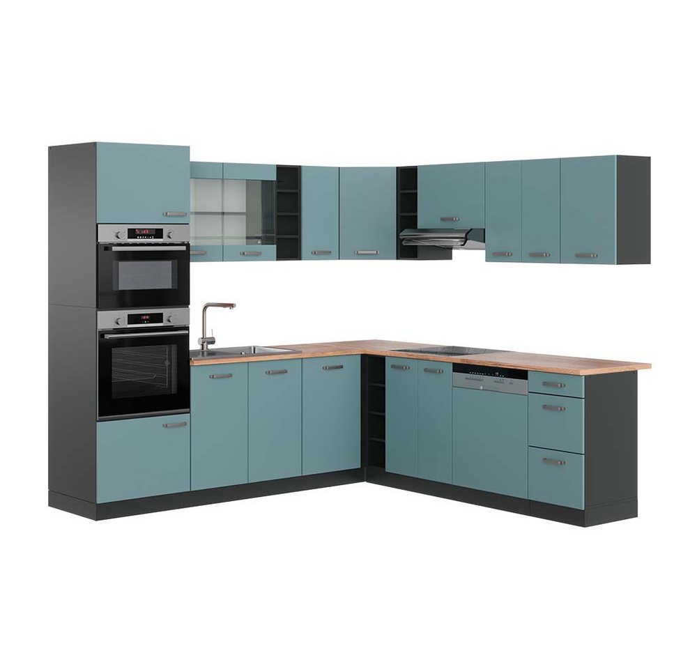 Vicco Winkelküche R-Line, Blau-Grau/Anthrazit, 237 x 247 cm, AP Eiche Vicco Winkelküche R-Line, Blau-Grau/Anthrazit, 237 x 247 cm, AP Eiche von Vicco