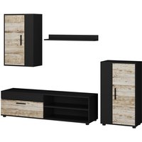 Vicco - Wohnwand Berno, Anthrazit/Beige, 4-teiliges Set von Vicco