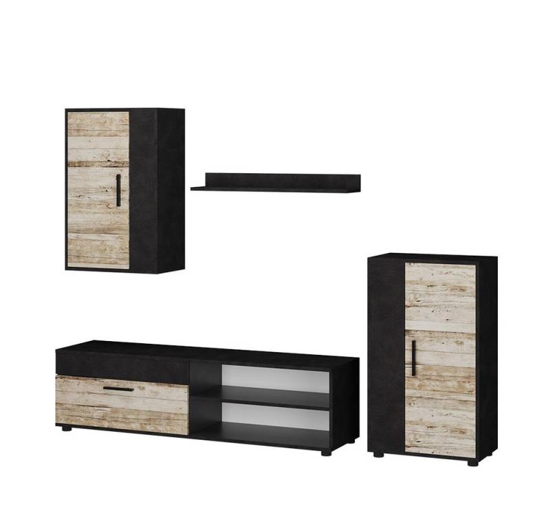 Vicco Wohnwand Berno, Beige/Anthrazit, 4er Set, (4-St., 4-er Set) von Vicco