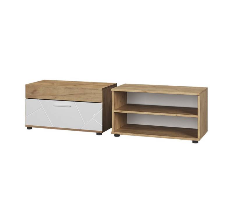 Vicco Wohnwand Berno, Goldkraft Eiche/Weiß, 2 Teile von Vicco