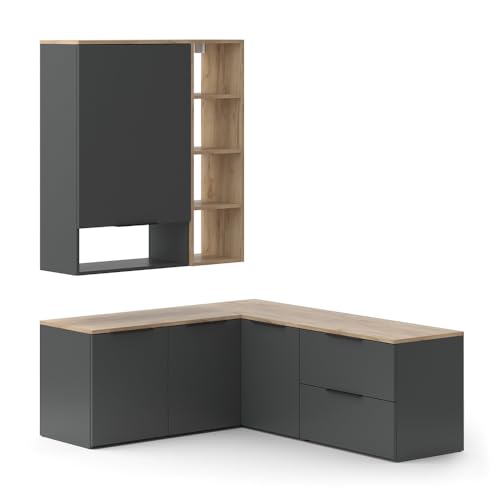 Vicco Wohnwand Wido, Anthrazit/Sonoma, 5 Teile von Vicco