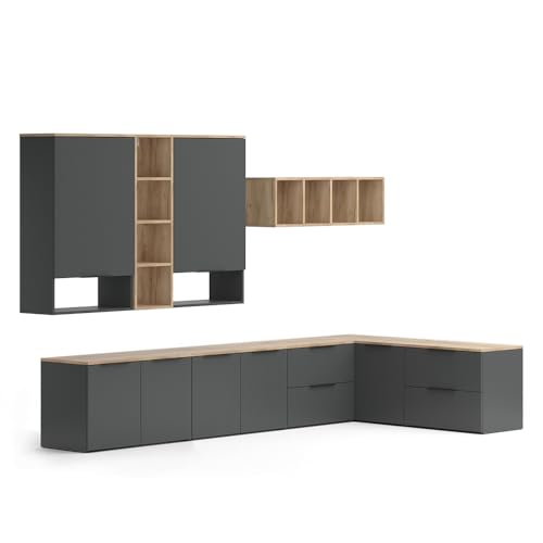 Vicco Wohnwand Wido, Anthrazit/Sonoma, 9 Teile Vicco Wohnwand Wido, Anthrazit/Sonoma, 9 Teile von Vicco