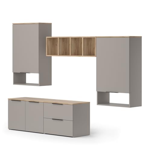 Vicco Wohnwand Wido, Greige, 5 Teile von Vicco
