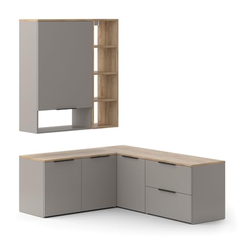Vicco Wohnwand Wido, Greige, 5 Teile von Vicco