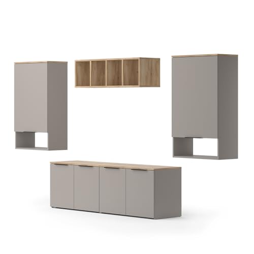 Vicco Wohnwand Wido, Greige, 5 Teile von Vicco