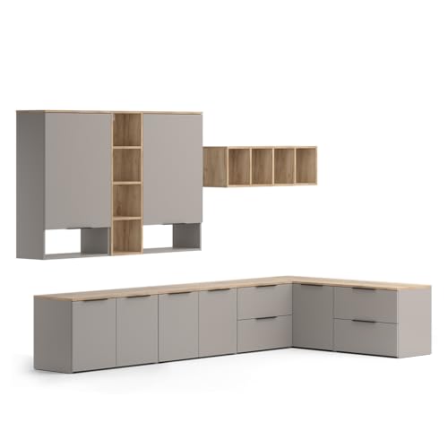 Vicco Wohnwand Wido, Greige, 9 Teile von Vicco
