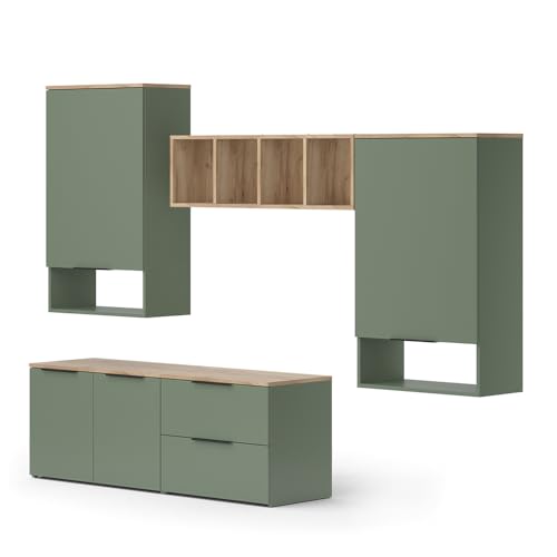 Vicco Wohnwand Wido, Grün, 5 Teile von Vicco