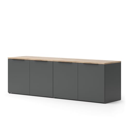 Vicco Wohnwand Wido, TV-Wand, Anthrazit/Sonoma, 2 Teile von Vicco