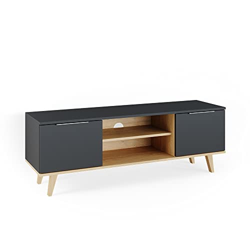 Vicco Lowboard Nautica, Fernsehtisch, Anthrazit/Buche, 138 x 49 cm von Vicco