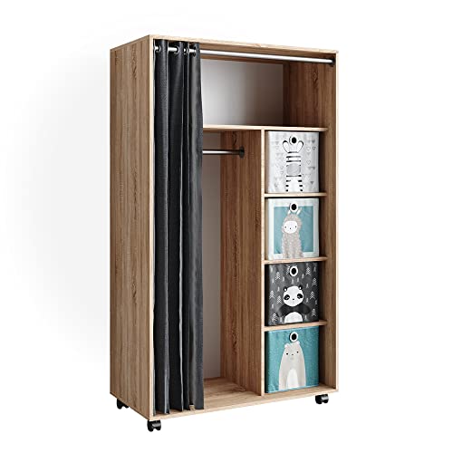 Vicco Kleiderschrank Doros, Sonoma, 100 x 168 cm offen, mit Rollen von Vicco