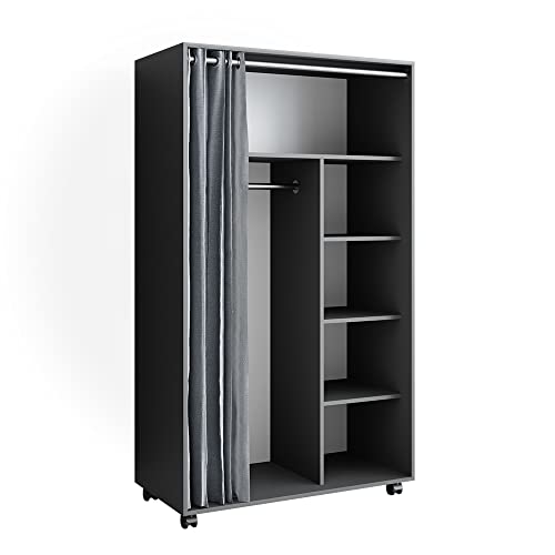 Vicco Kleiderschrank Doros, Flügeltürenschrank, Grau, 100 x 168 cm von Vicco