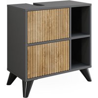 Waschbeckenunterschrank Leano, Anthrazit/Bergeiche, 60 x 62 cm mit 2 Schubladen Vicco Waschbeckenunterschrank Leano, Anthrazit/Bergeiche, 60 x 62 cm mit 2 Schubladen Vicco von Vicco