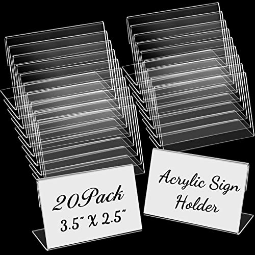 Vicenpal Acryl-Schilderhalter, schräge Rückseite, transparenter Bilderrahmen, Acrylständer, L-förmiger Display-Ständer für Büro, Geschäft, Restaurant, horizontal (10 Stück) von Vicenpal