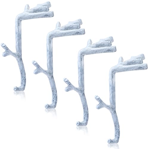 Vicenpal Robuste Weihnachtsstrumpfhalter aus Gusseisen für Kaminsims, Zweighalter mit Schutzpolster für Kamin, Zuhause, Regal, hält bis zu 2,3 kg (Retro-Messing) von Vicenpal