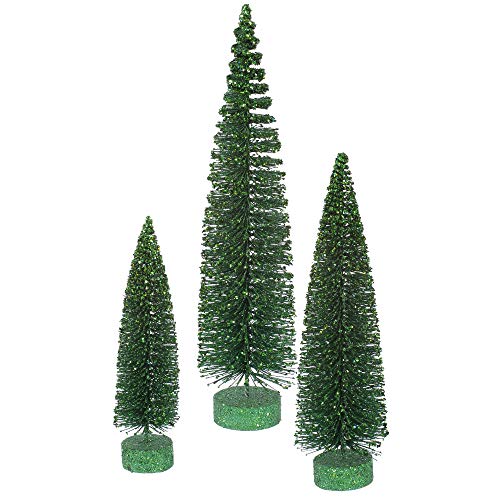 Vickerman Glitter Set Tabletop Artificial Christmas Tree Weihnachtsbäume, Sonstige, smaragdgrün, 12"-16"-20" von Vickerman