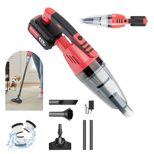 2 In 1 Handstaubsauger, Handstaubsauger Akku Staubsauger Auto Auto Staubsauger 5500PA Staubsauger Kabellos, USB-C Wiederaufladbarer Akku Staubsauger mit 3 Hepa-Filter & 2x2000mAh Akkus Für Auto von VickyHome