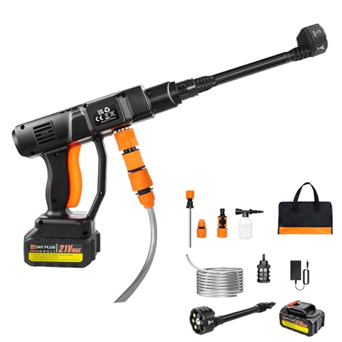 21V Akku-Hochdruckreiniger, 120bar Mobile Akku-Hochdruckreiniger mit 1.3Ah Akku, 6-In-1 Multifunktionale Und 180° Drehbare Düse, Schaumsprüher, 5 Meter Schlauch, Reinigung Bewässerung 21V Akku-Hochdruckreiniger, 120bar Mobile Akku-Hochdruckreiniger mit 1.3Ah Akku, 6-In-1 Multifunktionale Und 180° Drehbare Düse, Schaumsprüher, 5 Meter Schlauch, Reinigung Bewässerung von VickyHome