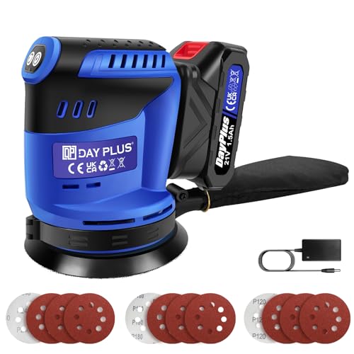 Akku Exzenterschleifer Schleifmaschine, Professional 125mm Exzenterschleifer Exzenter Poliermaschine mit 1500mAh Akku, 3 Geschwindigkeiten, 7,000-11,000 U/Min mit Staubfangbehälter Akku Schleifer Akku Exzenterschleifer Schleifmaschine, Professional 125mm Exzenterschleifer Exzenter Poliermaschine mit 1500mAh Akku, 3 Geschwindigkeiten, 7,000-11,000 U/Min mit Staubfangbehälter Akku Schleifer von VickyHome