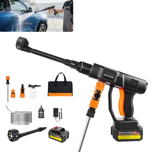 Akku Hochdruckreiniger mit 6-In-1 Multifunktionale Düse, Akku Pressure Washer Tragbarer Leicht Hochdruckreiniger mit 1300mAh Akku, Schnellladegerät, Max 120Bar, 5M Schlauch Akku Hochdruckreiniger mit 6-In-1 Multifunktionale Düse, Akku Pressure Washer Tragbarer Leicht Hochdruckreiniger mit 1300mAh Akku, Schnellladegerät, Max 120Bar, 5M Schlauch von VickyHome