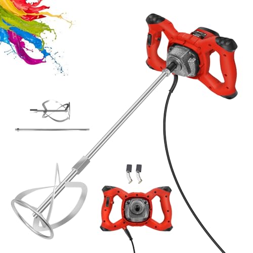 Betonmischer Mörtelrührer 2600W 230V, Elektrisch Rührwerk Rührgerät 6 Geschwindigkeit Einstellbar, 1700U/Min Quirl Mörtelrührer Rührgerät Mörtel, 2M Langes Kabel, Rot Betonmischer Mörtelrührer 2600W 230V, Elektrisch Rührwerk Rührgerät 6 Geschwindigkeit Einstellbar, 1700U/Min Quirl Mörtelrührer Rührgerät Mörtel, 2M Langes Kabel, Rot von VickyHome