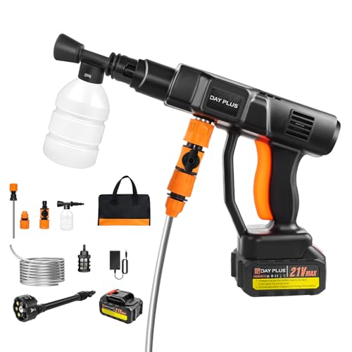 Hochdruckreiniger Akku Druckreiniger 180W, 3.7L/Min Mini Mobiler Hochdruckreiniger 120Bar, 6 In 1 Düse und Verstellbaren Winkeln Tragbarer Hochdruckreiniger, 1300mAh Akku, für Auto, Haus, Rasen Hochdruckreiniger Akku Druckreiniger 180W, 3.7L/Min Mini Mobiler Hochdruckreiniger 120Bar, 6 In 1 Düse und Verstellbaren Winkeln Tragbarer Hochdruckreiniger, 1300mAh Akku, für Auto, Haus, Rasen von VickyHome