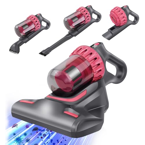 VickyHome 10KPA Wischsauger Kabellos Mit 1500mAh Akku, 3-Gang Wischsauger Staubsauger Auto Akkusauger Kabellos Milbensauger Für Matratzen, Entfernt 99,9% Allergene Von Matratzen von VickyHome