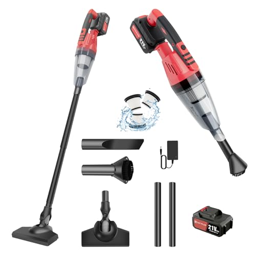 VickyHome 2 In 1 Handstaubsauger, Handstaubsauger Akku Staubsauger Auto Auto Staubsauger 5500PA Staubsauger Kabellos, Akku Staubsauger mit 3 Hepa-Filter Für Auto Und Küche von VickyHome