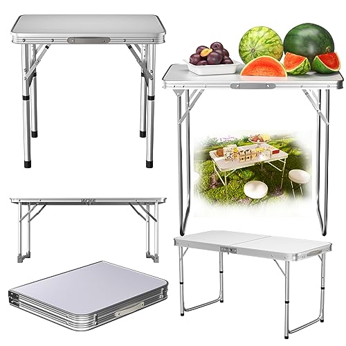 VickyHome 80x60x69 cm Weißer Mteall Klappbarer Garten Camping Picknick Tisch, Hochleistungsklappbarer Bocktisch Schreibtisch Esstisch aus Kunststoff für Grillpartys VickyHome 80x60x69 cm Weißer Mteall Klappbarer Garten Camping Picknick Tisch, Hochleistungsklappbarer Bocktisch Schreibtisch Esstisch aus Kunststoff für Grillpartys von VickyHome