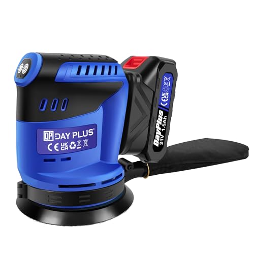 VickyHome Akku Exzenterschleifer 125mm, 21V Exzenter Poliermaschine Schwingschleifer Akku Schleifmaschine Bürstenloser Schleifer mit 1.5AH Akku und Ladegerät, 3-Gang, 9 Sandblatt, 3 Polierpads VickyHome Akku Exzenterschleifer 125mm, 21V Exzenter Poliermaschine Schwingschleifer Akku Schleifmaschine Bürstenloser Schleifer mit 1.5AH Akku und Ladegerät, 3-Gang, 9 Sandblatt, 3 Polierpads von VickyHome