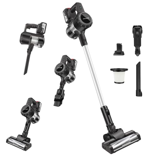 VickyHome Akkusauger Kabellos 15000PA Akku Staubsauger, 3 In 1 Vacuum Cleaner Cordless Akku Staubsauger mit Wischfunktion für Hartböden, Bürstenloser Motor, 3000mAh Akkus, Staubabsaugung von VickyHome