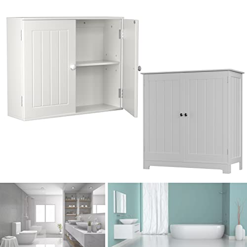 VickyHome Bad-Unterschrank, MDF, Waschbeckenunterschrank, 3-stöckige Aufbewahrungseinheit mit Doppeltüren, für Wohnzimmer, Flur, Schlafzimmer, platzsparendes Design VickyHome Bad-Unterschrank, MDF, Waschbeckenunterschrank, 3-stöckige Aufbewahrungseinheit mit Doppeltüren, für Wohnzimmer, Flur, Schlafzimmer, platzsparendes Design von VickyHome