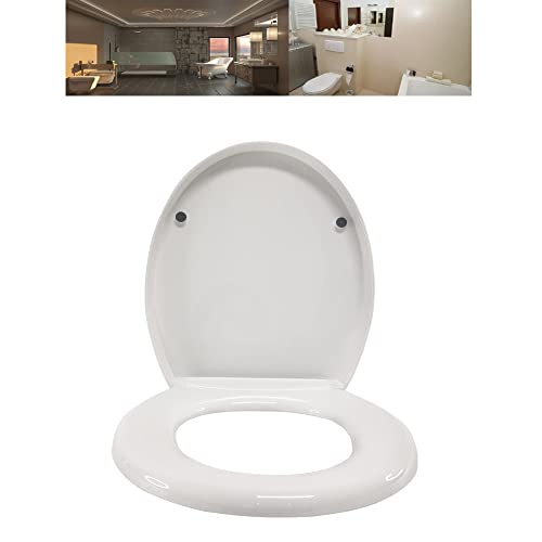 WC-Sitz mit Absenkautomatik, weißer, verstellbarer Toilettensitz, Schnellverschluss, kein Schlag, WC-Sitzbezug für einfache Reinigung, einfache Installation, passend für WC-Sitz in O-Form von VickyHome