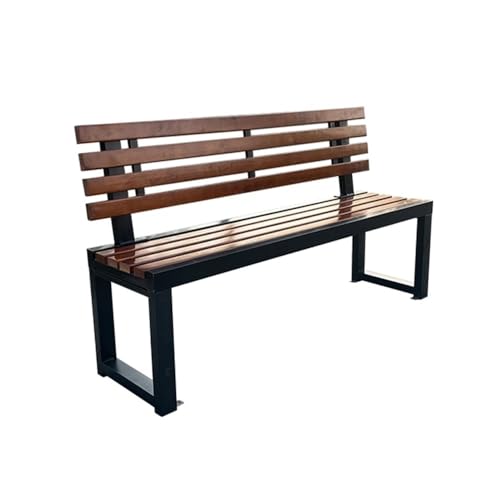 Parkbänke für draußen, robuste Metallbank mit Rückenlehne, 100 cm, langlebige Gartenbank für Terrasse, Park, Veranda, Hof, Kirche, Schule, Einkaufszentrum, Geschäft, 100 cm, Outdoor-Bänke (S) von Vickyliou