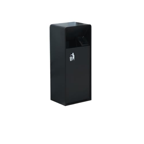 Trash can with lid, Aschenbecher-Mülleimer aus Edelstahl for den Außenbereich for die Hotellobby und den gewerblichen Gebrauch,Outdoor Trash can(Black,L) von Vickyliou