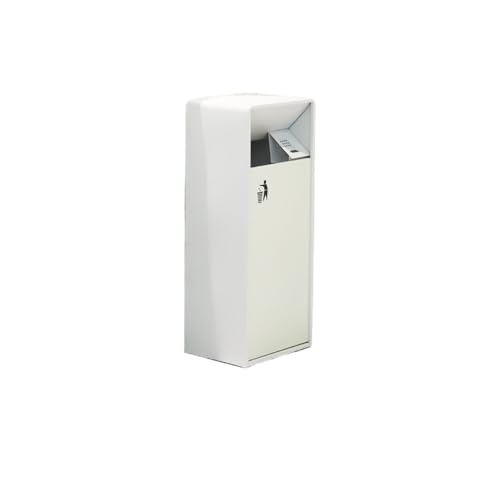 Trash can with lid, Aschenbecher-Mülleimer aus Edelstahl for den Außenbereich for die Hotellobby und den gewerblichen Gebrauch,Outdoor Trash can(White,S) von Vickyliou
