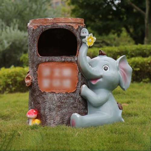 Trash can with lid, Baumstumpf-Mülleimer - Niedlicher Cartoon-Mülleimer mit Obstschalen, geeignet sowohl for zu Hause als auch for malerische Orte,Outdoor Trash can von Vickyliou