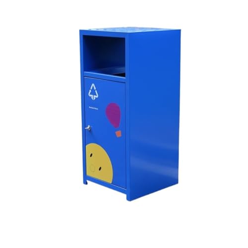 Trash can with lid, Cartoon-Mülleimer for den Außenbereich, großer quadratischer Mülleimer for Spielplatz und Schule,Outdoor Trash can(Blue) von Vickyliou