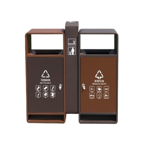 Trash can with lid, Doppelfass-Mülleimer aus Edelstahl for den Außenbereich for die Gemeinschaft, Obsttonne, Hochleistungs-Mülleimer for den öffentlichen Gebrauch,Outdoor Trash can von Vickyliou