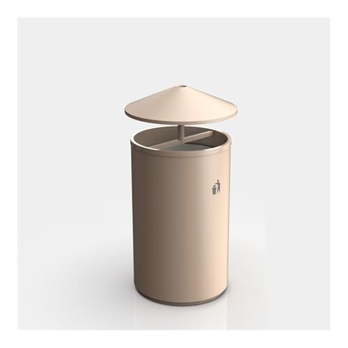 Trash can with lid, Edelstahl Mülleimer Kommerziellen Vertikale Kreative Obst Bin Outdoor Öffentlichen,Outdoor Trash can(Brown) von Vickyliou