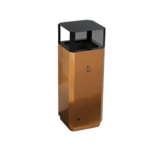 Trash can with lid, Edelstahl-Mülleimer for die Hotellobby – for den Einsatz im Aufzug/im Außenbereich,Outdoor Trash can(Gold) von Vickyliou