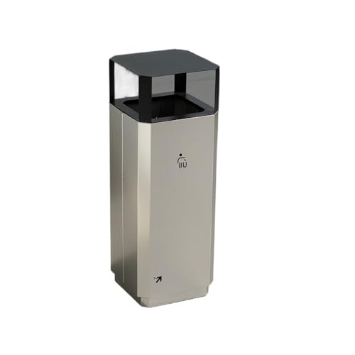 Trash can with lid, Edelstahl-Mülleimer for die Hotellobby – for den Einsatz im Aufzug/im Außenbereich,Outdoor Trash can(Silver) von Vickyliou