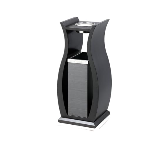 Trash can with lid, Edelstahl-Mülleimer mit Aschenbecher for Hotellobby, Büro, Gewerbe,Outdoor Trash can(Black) von Vickyliou