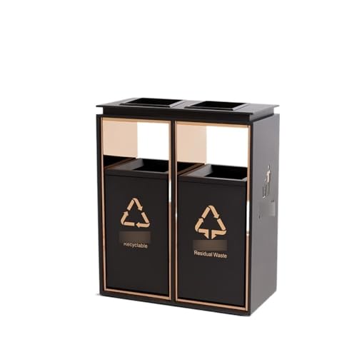 Trash can with lid, Edelstahl-Mülleimer mit Aschenbecher for Hotellobby-Aufzüge,Outdoor Trash can(Black) von Vickyliou