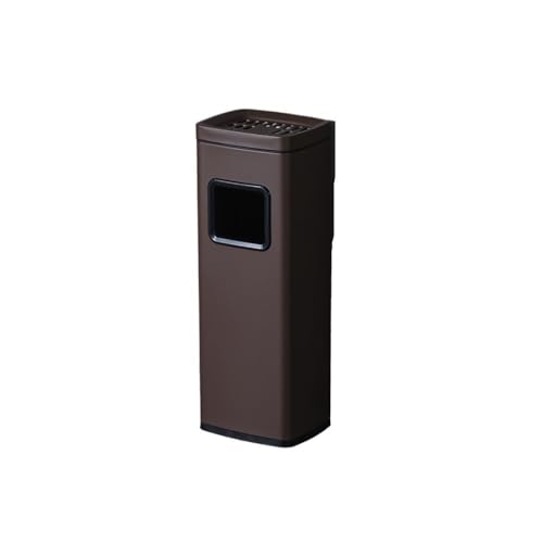 Trash can with lid, Edelstahl-Mülleimer mit Aschenbecher for Hotellobby und Aufzug,Outdoor Trash can(Brown,S) von Vickyliou