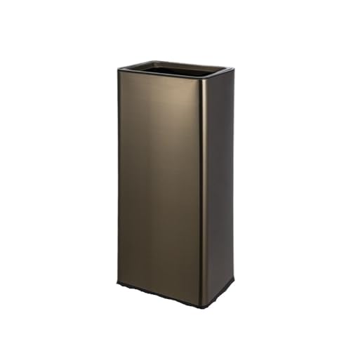Trash can with lid, Edelstahl Wischen Gerade Wurf Mülleimer Büro Lobby No-Touch Lagerbehälter,Outdoor Trash can(Bronze,S) von Vickyliou