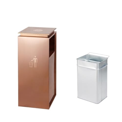 Trash can with lid, Hotel kommerziellen Edelstahl mülleimer vertikale Lobby Aufzug Eingang Hotel gewidmet,Outdoor Trash can(Gold,S) von Vickyliou