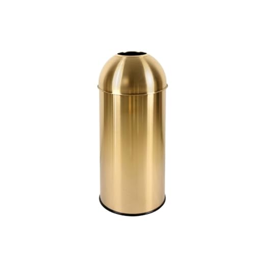 Trash can with lid, Kommerzieller Mülleimer for Büro, Fitnessstudio, Café – runder Mülleimer aus Edelstahl,Outdoor Trash can(Gold,L) von Vickyliou
