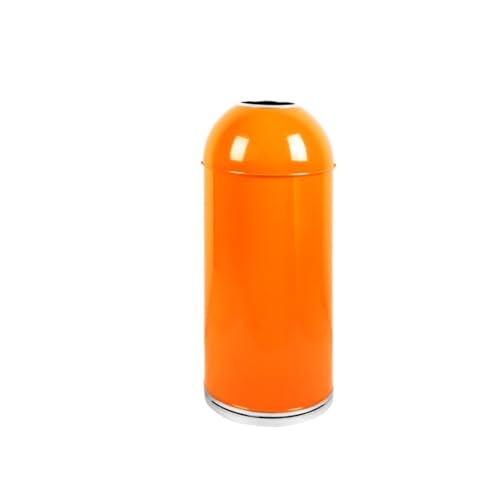 Trash can with lid, Kommerzieller Mülleimer for Büro, Fitnessstudio, Café – runder Mülleimer aus Edelstahl,Outdoor Trash can(Orange,L) von Vickyliou