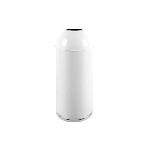 Trash can with lid, Kommerzieller Mülleimer for Büro, Fitnessstudio, Café – runder Mülleimer aus Edelstahl,Outdoor Trash can(White,S) von Vickyliou