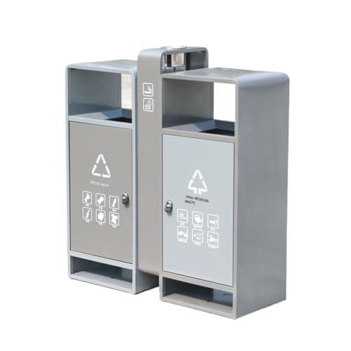 Trash can with lid, Outdoor-Mülleimer Outdoor-Szenische Edelstahl-Klassifizierung Sanitäreimer,Outdoor Trash can(Galvanized sheetgray) von Vickyliou